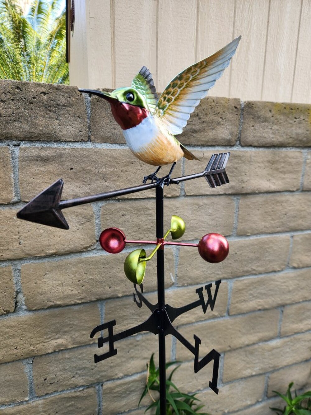 60" Weathervane Metal Hummingbird-RUBY THROATED Stake, Yard Art, Garden Decor - Picture 3 of 4